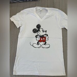 White T-Shirt with Mickey Mouse Print